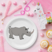 サイ・アフリカ動物 ペーパープレート (パーティー)