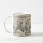 サイ、アルブレヒトDurer著木版画 コーヒーマグカップ (左)