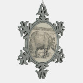 サイ、アルブレヒトDurer著木版画 スノーフレークピューターオーナメント (左)