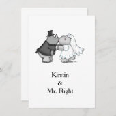 サイ・アンド・ヒッポ結婚式招待状 招待状 (正面/裏面)