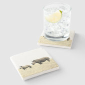 サイ&カーフレストーンコースター ストーンコースター (横)