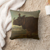 サイ（サイ）（野生動物）(J.B. Oudry) クッション (ブランケット)