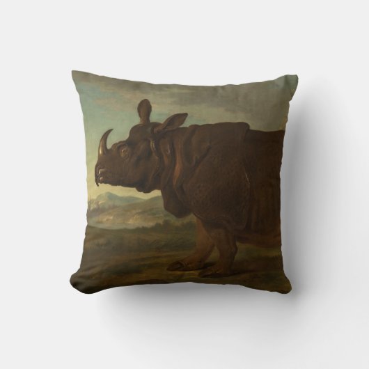 サイ（サイ）（野生動物）(J.B. Oudry) クッション (正面)