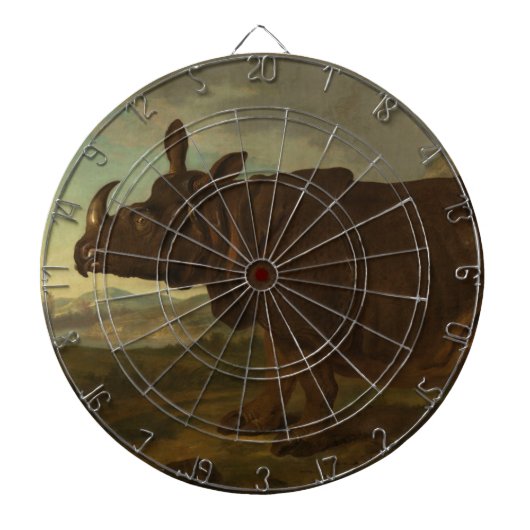 サイ（サイ）（野生動物）(J.B. Oudry) ダーツボード (正面)