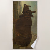 サイ（サイ）（野生動物）(J.B. Oudry) ビーチタオル (正面)