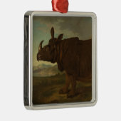 サイ（サイ）（野生動物）(J.B. Oudry) メタルオーナメント (右)