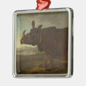 サイ（サイ）（野生動物）(J.B. Oudry) メタルオーナメント (左)