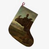 サイ（サイ）（野生動物）(J.B. Oudry) ラージクリスマスストッキング (正面 (吊り時))