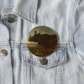 サイ（サイ）（野生動物）(J.B. Oudry) 缶バッジ (インサイチュ)