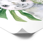 サイ、ジャングルの動物、サファリの動物、パームの葉 ポスター (角)