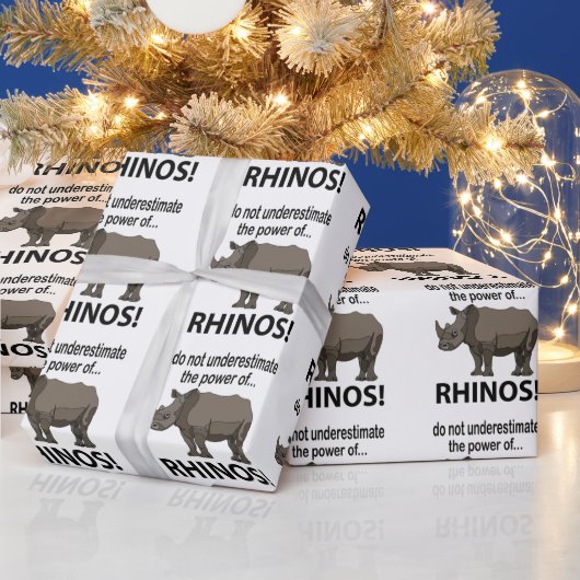 サイ 動物 面白い サイ ラッピングペーパー (クリスマス)