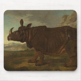 サイ（Rhino）（野生動物）（ジャン＝バティスト・ウードリー画） マウスパッド