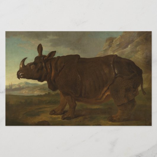 サイ（Rhino）（野生動物）（J.B.オードリー作） 便箋 (正面)