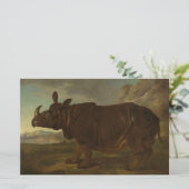 サイ（Rhino）（野生動物）（J.B.オードリー作） 便箋 (スタンド正面)