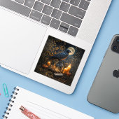 サウィンにインスパイアされたワタリガラス 神秘的な月 シール (ノートパソコンとiPhone)