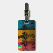 サウガタックミシガンセーリングレインボーヴィンテージ ラゲッジタグ (正面縦)