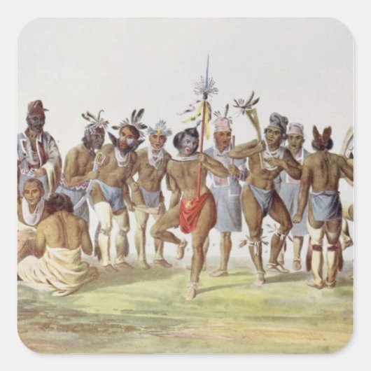 サウクとキツネの戦争ダンス スクエアシール (正面)