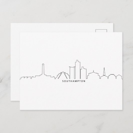 サウサンプトンイングランドシティスカイラインシルエット ポストカード (正面/裏面)