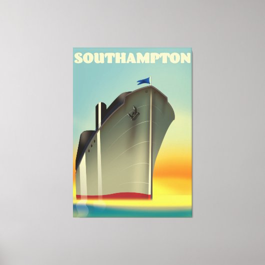 サウサンプトンクルーズライナー旅行ポスター キャンバスプリント (正面)