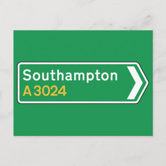 サウサンプトン,英国ロードサイン ポストカード (正面)