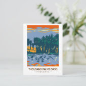 サウザンドパームズオアシスプリザーブカリフォルニアヴィンテージ ポストカード (スタンド正面)