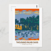 サウザンドパームズオアシスプリザーブカリフォルニアヴィンテージ ポストカード (正面/裏面)