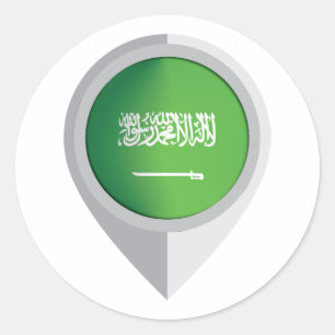 サウジアラビアのピンの場所フラグ ラウンドシール