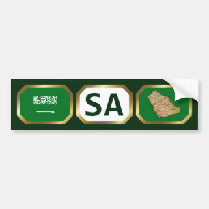 サウジアラビアのフラグマップコードバンパーシール バンパーステッカー