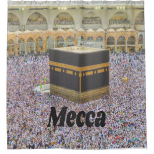 サウジアラビアのメッカでイスラム教で最も神聖な都市、カーバ シャワーカーテン