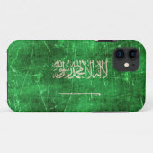 サウジアラビアのヴィンテージの老化させ、傷付けられた旗 Case-Mate iPhoneケース (裏面(横))