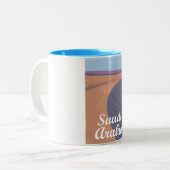 サウジアラビアのヴィンテージ旅行ポスター ツートーンマグカップ (正面左)