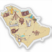 サウジアラビアの地図シール シール (正面)