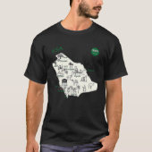 サウジアラビアの地図ハンドKSAア色彩の鮮やかトリビュートシティ Tシャツ (正面)