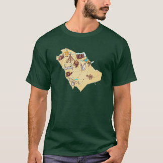 サウジアラビアの地図tシャツ tシャツ
