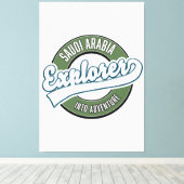 サウジアラビアの探検家をアドベンチャーロゴに キャンバスプリント (インサイチュ (ウッドフロア))