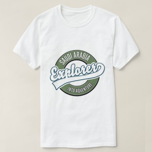 サウジアラビアの探検家をアドベンチャーロゴに Tシャツ (デザイン正面)