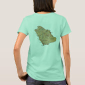 サウジアラビアの旗と地図のTシャツ Tシャツ (裏面)