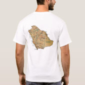 サウジアラビアの旗と地図Tシャツ Tシャツ (裏面)
