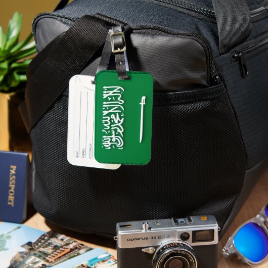 サウジアラビアの旗の荷物タグ - おしゃれな旅行者向けIDタグ ラゲッジタグ (正面&裏面)