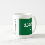 サウジアラビアの旗 + 地図のマグ コーヒーマグカップ (正面右)