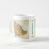 サウジアラビアの旗 + 地図のマグ コーヒーマグカップ (正面左)