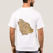 サウジアラビアの旗＋地図＋テキストTシャツ Tシャツ (裏面)