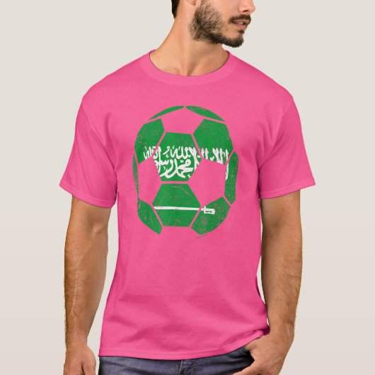 サウジアラビアサッカー世界サッカーサウジファン数 Tシャツ (正面)