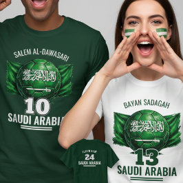 サウジアラビアサッカー国家旗遺産サッカー Tシャツ