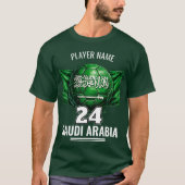 サウジアラビアサッカー国家旗遺産サッカー Tシャツ (正面)