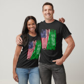サウジアラビアンルーツハーフアメリカ国旗サウジアラビ Tシャツ (ユニセックス)