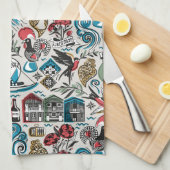 サウジアラビア人気がある//ポルトガルのモチーフ キッチンタオル (四つ折り)