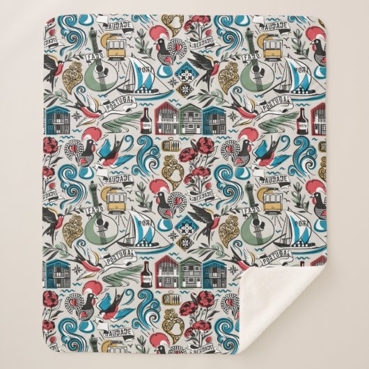 サウジアラビア人気がある//ポルトガルのモチーフ シェルパブランケット (正面)