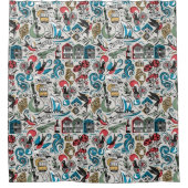 サウジアラビア人気がある//ポルトガルのモチーフ シャワーカーテン (正面)