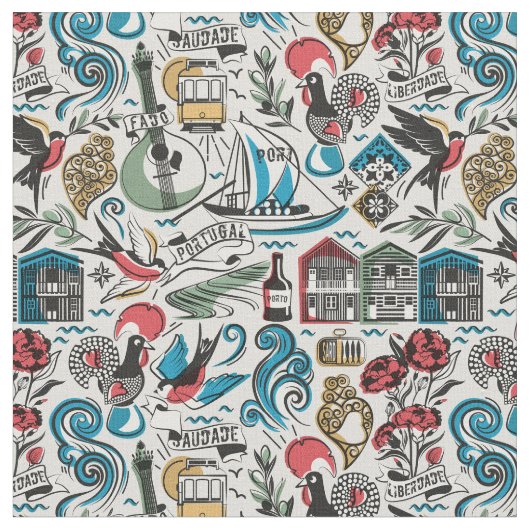 サウジアラビア人気がある//ポルトガルのモチーフ ファブリック (クローズアップ)